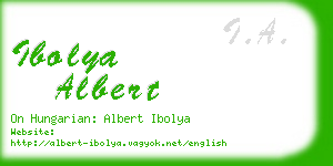 ibolya albert business card